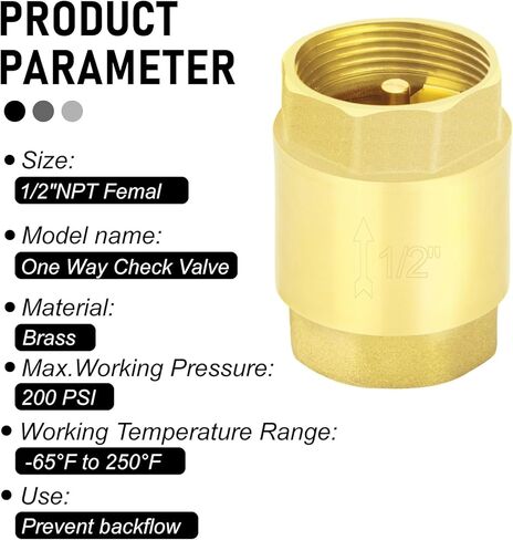Kodilin 1 قطعة صمام فحص في الخط 1-1/4 بوصة خيط أنثى، منع التدفق الخلفي، صمامات فحص في اتجاه واحد in Kuwait