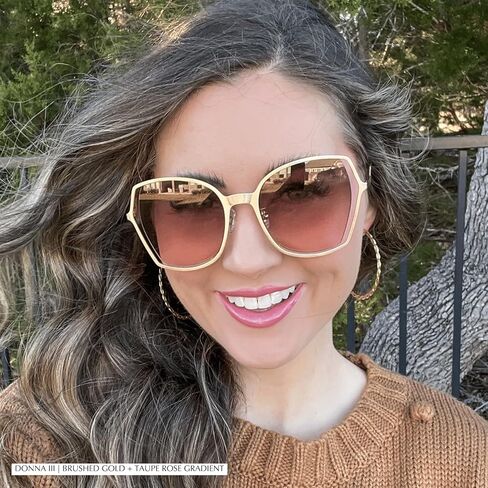 DIFF Donna III Oversized Sunglasses for Women UV400 Protection, Lightweight Wire Vintage in Kuwait