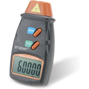 Digital Tachometer, Non Contact Digital Laser Photo Tachometer RPM Meter, with LCD Display, 2.5 to 99, RPM Range