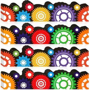Jutom 60 Pcs Gears Bulletin Board Border Colorful Cutouts for Bulletin Board Bulletin Board Trim Science Themed Decoration Border for School Classroom Chalkboard Office Home in Kuwait