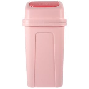 Unomor Waste Paper Basket Office Bathroom Trash Can with Swing Lid Small Plastic Kitchen Wastebasket Garbage Container Bin Recycling Rubbish Waste Paper Bin for Laundry Bedroom Black