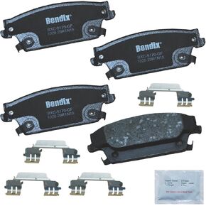 Bendix Priority 1 Ceramic Rear Disc Brake Pad Set for Cadillac CTS 2007-2006, SRX 2009-2004, STS 2010-2006 - (CFC1020)