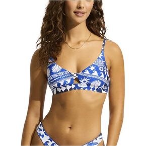 Seafolly Women's Standard Active Hybrid Bralette Bikini Top with Center Keyhole Detail