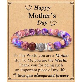 Mothers Day Gifts for Wife Mom Grandma New Mom to Be Bonus Mom Sister Dog Mom Aunt Stepmom Mother in Law Daughter in Law Christmas Valentines Day Easter Beaded Bracelets Gifts for Women Her