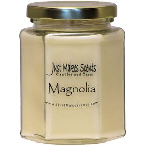 Magnolia Scented Blended Soy Candle | Light and Lovely Floral Fragrance | Hand Poured in The USA by Just Makes Scents