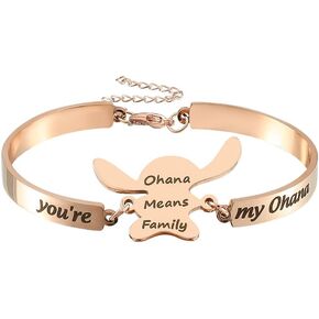 Stich Lilo Bracelet Ohana Bracelet Stich Jewelry Funny Cartoon Movie Fans Lover Bracelet Inspired Gifts in Kuwait