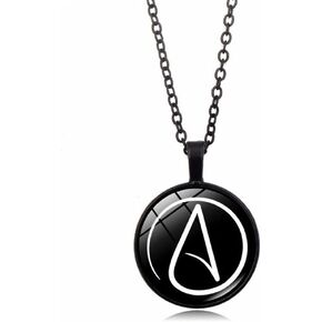 Atheist Symbol Pendant Necklace for Men Women,Atheism Sign Vintage Necklace, Jewelry Gift,Zinc Alloy Link Chain Faith Necklace 18'' Chain+2'' Extender(Gift Packaging)