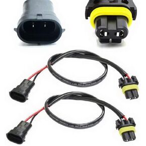 iJDMTOY Pair H11/H8 (Male) to 9006/HB4 (Female) Converter Adapter Socket Wiring Harness Kit