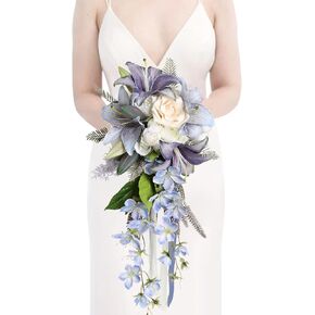 Bride Bouquets for Wedding,11 Inch Calla Lily Bouquet for Bride Wedding Silk Flowers Wedding Bouquet for Ceremony Anniversary Wedding Bridal Shower(Natural Whites)