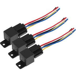 X AUTOHAUX 3 Pcs DC 36V 40A SPDT Automotive Car Relay 5 Pin 5 Wires with Harness Socket Plug