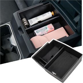 Centre Console Organizer Storage Compatible with 2024 Toyota Tacoma Accessories, Center Console Armrest Tray Secondary Glove with Coin and Sunglass Holder