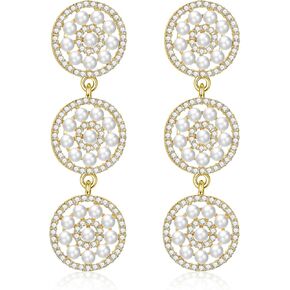 Pearl Earrings for Women Freshwater Pearl Drop Dangle Earrings Wedding Jewelry Gift