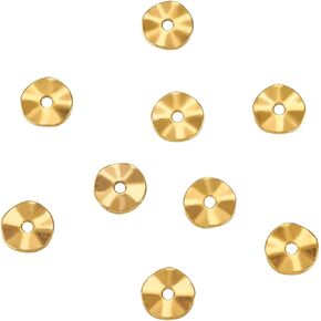 KISSITTY About 420pcs/bag Tibetan 4 Colors Wavy Disc Beads 10x1mm Flat Round Twist Spacers