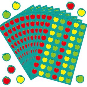 1080 PCS Mini Apple Stickers for Teacher Reward, 1'' Funky Apple Award Stickers Good Job for Kids Students Prize Classroom Awards Decorations, 3Styles Multi Color