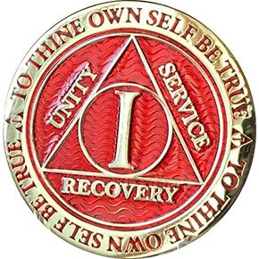 رقاقة RecoveryChip لمدة عام واحد من نوع AA Medallion Reflex مطلية بالذهب الأحمر