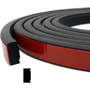 Rectangle Foam Rubber Seal, Self-Adhesive EPDM Foam Rubber Weather Stripping for Boat, Auto, RV, Marine, Garage Doors/Window and More, W:0.5"; H:0.25"; L:26Feet