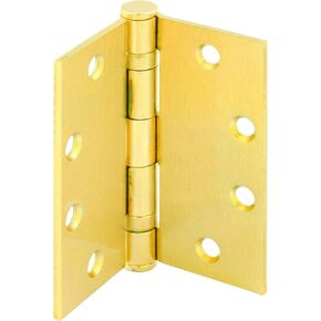 Prime-Line U 1156483 Door Hinge Commercial Smooth Pivot 2 Ball Bearing, 4-1/2 In. x 4-1/2 In. with Square Corners, 4 Holes per Leaf with Screws, Matte Black Finish, .134 In. Gauge (3 Pack)