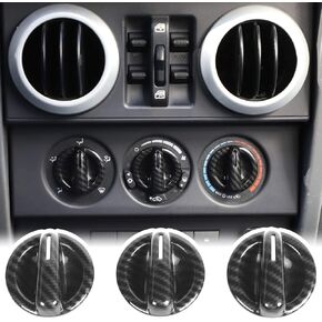 3PCS Car Interior Air Conditioning Switch Knob Cover Trim for Jeep Wrangler JK JKU 2007-2010 (Blue) in Saudi Arabia