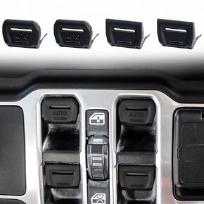 BESTAOO Center Console Window Switch Button Cover Trim Interior Accessories for 2018-2024 Jeep Wrangler JL JLU 4XE Gladiator JT 2/4 Door (OEM Black)