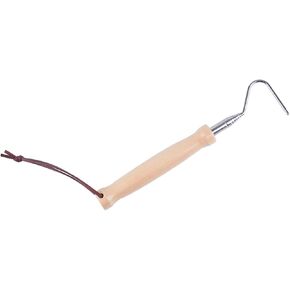 29 inches Collapsible Snake Hook,Telescopic Rods Designed with Ring Grooves,Sturdy Stainless Steel Hook,Snake Tool Hook,Wooden Handle