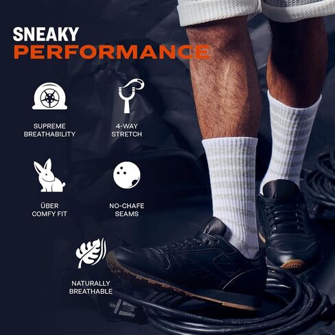 زوج من جوارب Thieves BOWO الرجالية المضلعة مع وسادة رياضية، 3 قطع، جوارب مسامية للغاية للرجال in Kuwait