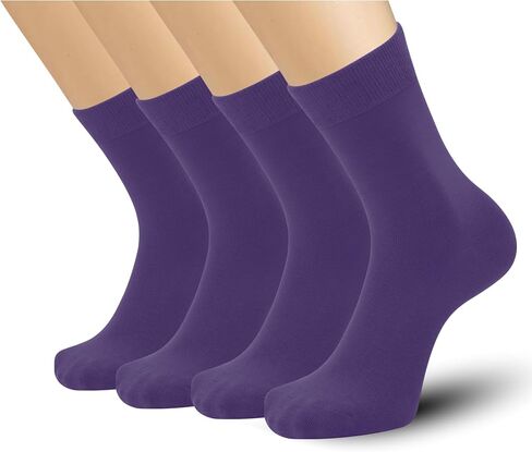 Mens Viscose Bamboo Fiber Crew Socks Breathable Classic Vibrant Colorful Fashion Cool Socks 4 Pairs in Saudi Arabia