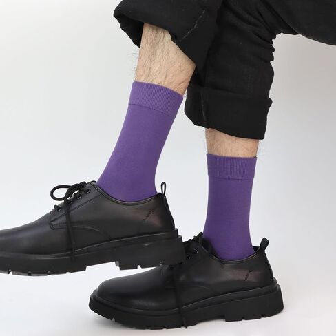 Mens Viscose Bamboo Fiber Crew Socks Breathable Classic Vibrant Colorful Fashion Cool Socks 4 Pairs in Saudi Arabia