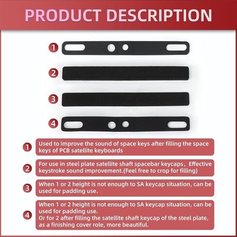 YIMAGUJRX رغوة شريط المسافة للوحة المفاتيح، 6.25U لوحة كاتم الصوت لشريط مساحة لوحة المفاتيح الميكانيكية (6 قطع، 6.25U) in Kuwait