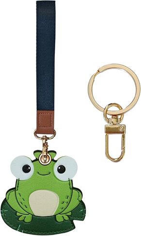 حامل بطاقة هوائية مخفي من الجلد الصناعي، ملحقات حافظة هوائية واقية لطيفة من Kawaii مع سلسلة مفاتيح بحبل لحزام المعصم (اللون Q) in Kuwait