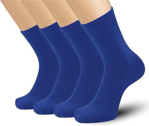 Mens Viscose Bamboo Fiber Crew Socks Breathable Classic Vibrant Colorful Fashion Cool Socks 4 Pairs in Saudi Arabia