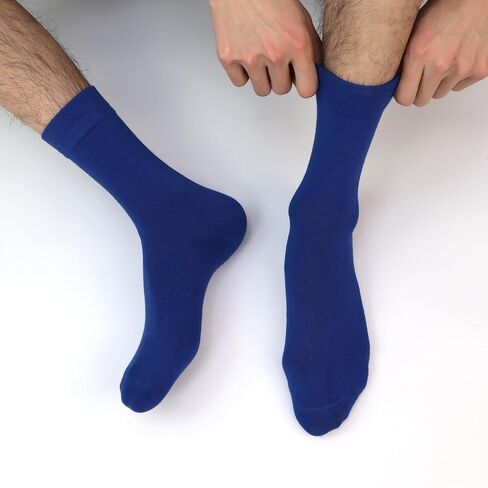 Mens Viscose Bamboo Fiber Crew Socks Breathable Classic Vibrant Colorful Fashion Cool Socks 4 Pairs in Saudi Arabia