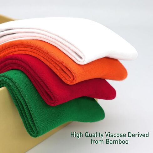 Mens Viscose Bamboo Fiber Crew Socks Breathable Classic Vibrant Colorful Fashion Cool Socks 4 Pairs in Saudi Arabia