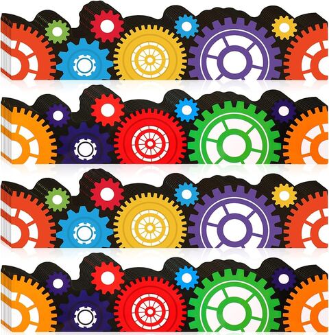 Jutom 60 Pcs Gears Bulletin Board Border Colorful Cutouts for Bulletin Board Bulletin Board Trim Science Themed Decoration Border for School Classroom Chalkboard Office Home in Kuwait