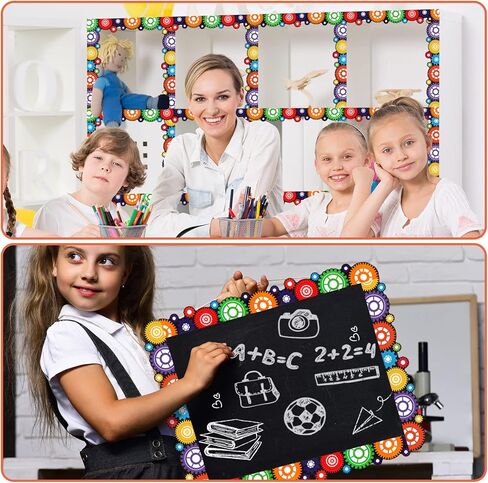 Jutom 60 Pcs Gears Bulletin Board Border Colorful Cutouts for Bulletin Board Bulletin Board Trim Science Themed Decoration Border for School Classroom Chalkboard Office Home in Kuwait