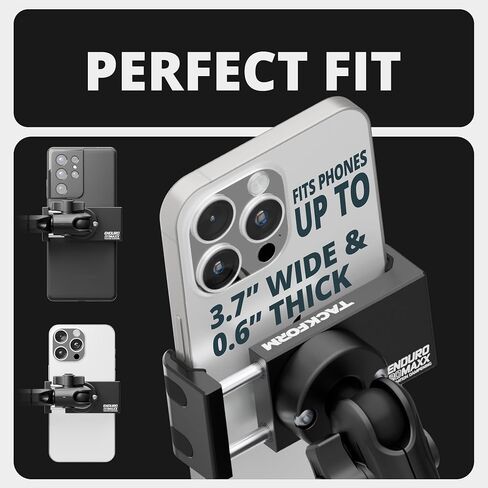 Tackform Black Motorcycle Perch/Brake/Clutch Reservoir Phone Mount - Vibration Dampening 20MAXX Spring Cradle | 3.5" Long Reach Arm | Aluminum | Compatible with Harley-Davidson, Gold Wing, More in Saudi Arabia