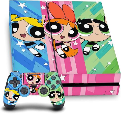 Head Case Designs Officially Licensed The Powerpuff Girls Group Graphics Vinyl Sticker Gaming Skin Decal Cover Compatible with Sony PlayStation 4 PS4 Console and DualShock 4 Controller Bundle in Saudi Arabia