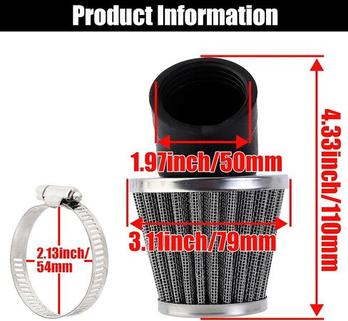 Filter Cleaner 35mm 45 Degree Angled for 50cc 70cc 90cc 110cc 125cc 2-stroke 4-stroke Engine Motorcycle ATV Quad Scooter Go Kart Moped Pit Dirt Pocket Mini Bike 34mm 36mm Pack of 2 in Saudi Arabia