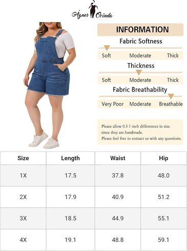 Agnes Orinda Women's Plus Size Jumpsuit Overall Shorts Bib Raw Hem Pocket Jean Denim Pants 2023 in Kuwait