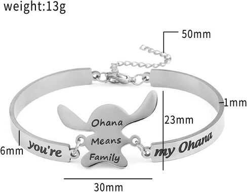Stich Lilo Bracelet Ohana Bracelet Stich Jewelry Funny Cartoon Movie Fans Lover Bracelet Inspired Gifts in Saudi Arabia