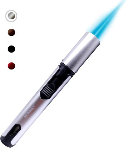 Refillable Butane Torch Lighter Adjustable Flame Lighter Jet Camping Lighter for Desserts, Creme Brulee, Welding, BBQ and Baking -Black (Butane Gas Not Included) in Saudi Arabia
