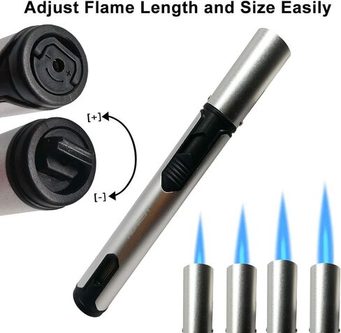 Refillable Butane Torch Lighter Adjustable Flame Lighter Jet Camping Lighter for Desserts, Creme Brulee, Welding, BBQ and Baking -Black (Butane Gas Not Included) in Saudi Arabia