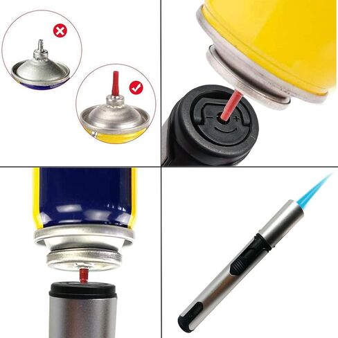 Refillable Butane Torch Lighter Adjustable Flame Lighter Jet Camping Lighter for Desserts, Creme Brulee, Welding, BBQ and Baking -Black (Butane Gas Not Included) in Saudi Arabia