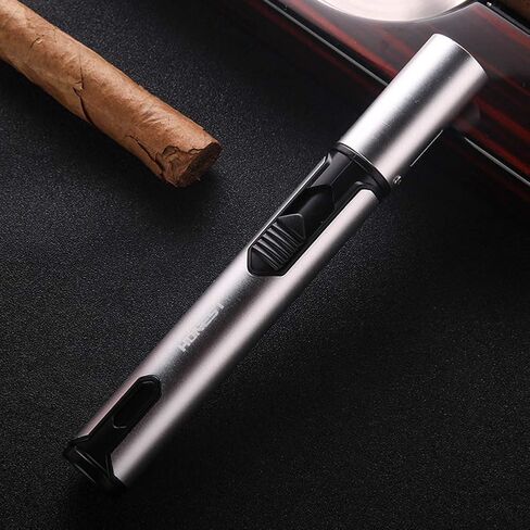Refillable Butane Torch Lighter Adjustable Flame Lighter Jet Camping Lighter for Desserts, Creme Brulee, Welding, BBQ and Baking -Black (Butane Gas Not Included) in Saudi Arabia