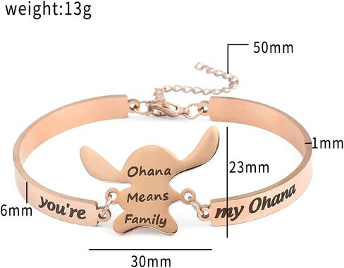 Stich Lilo Bracelet Ohana Bracelet Stich Jewelry Funny Cartoon Movie Fans Lover Bracelet Inspired Gifts in Kuwait