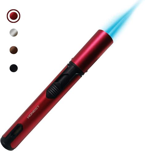 Refillable Butane Torch Lighter Adjustable Flame Lighter Jet Camping Lighter for Desserts, Creme Brulee, Welding, BBQ and Baking -Black (Butane Gas Not Included) in Saudi Arabia