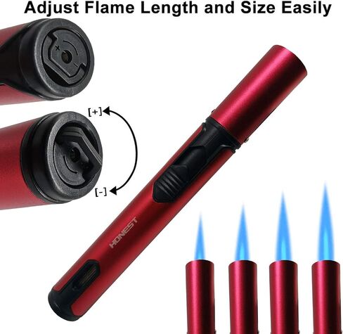 Refillable Butane Torch Lighter Adjustable Flame Lighter Jet Camping Lighter for Desserts, Creme Brulee, Welding, BBQ and Baking -Black (Butane Gas Not Included) in Saudi Arabia