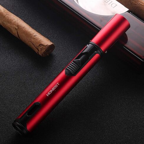 Refillable Butane Torch Lighter Adjustable Flame Lighter Jet Camping Lighter for Desserts, Creme Brulee, Welding, BBQ and Baking -Black (Butane Gas Not Included) in Saudi Arabia