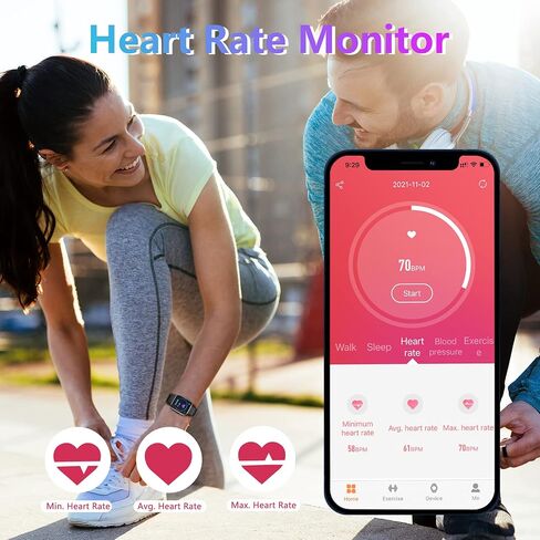 Smart Watch, 1.69" Full Touch Screen Fitness Watch Waterproof Fitness Tracker with Activity Tracker for Android iOS for Men Women for Gift Black Green in Saudi Arabia