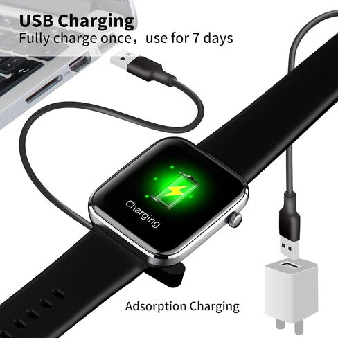 Smart Watch, 1.69" Full Touch Screen Fitness Watch Waterproof Fitness Tracker with Activity Tracker for Android iOS for Men Women for Gift Black Green in Saudi Arabia