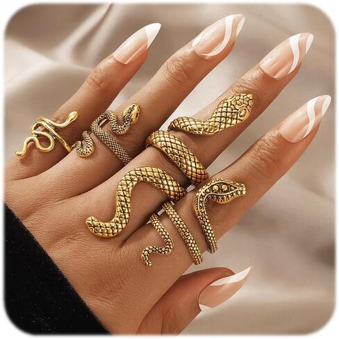 مجموعة خواتم الأفعى، مجموعة مجوهرات على شكل حيوان فاسق لا تسبب الحساسية، مجموعة مجوهرات على شكل ثعبان للنساء in Kuwait